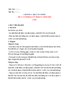 Giáo án Bài 1 Địa lí 12 Chân trời sáng tạo (2024): Vị trí địa lí và phạm vi lãnh thổ