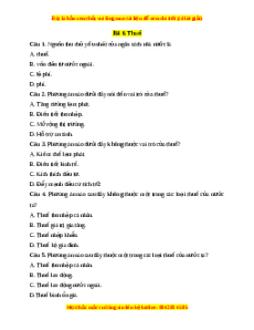 Trắc nghiệm Bài 6 KTPL 10 Kết nối tri thức: Thuế