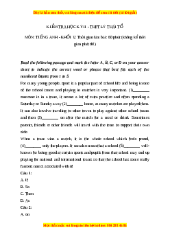Đề thi cuối kì 2 Tiếng Anh lớp 12 trường THPT Lý Thái Tổ năm 2023