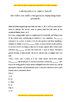 Đề thi cuối kì 2 Tiếng Anh lớp 12 trường THPT Lý Thái Tổ năm 2023