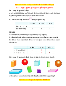 Giải Sgk Toán lớp 3 Bài 14: Khối hộp chữ nhật. Khối lập phương (Cánh diều)