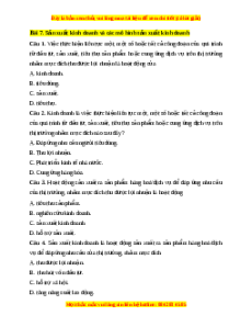 Trắc nghiệm Bài 7 KTPL 10 Kết nối tri thức: Sản xuất kinh doanh và các mô hình sản xuất kinh doanh