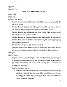 Giáo án Bài 6 Sinh học 12 Cánh diều: Đột biến nhiễm sắc thể