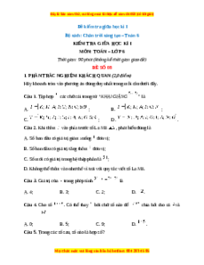 Đề thi giữa kì 1 Toán 6 Chân trời sáng tạo (Đề 8)