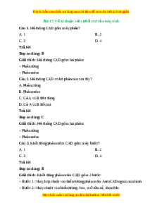 Trắc nghiệm Công nghệ 10 Bài 17 Cánh diều: Vẽ kĩ thuật với sự hỗ trợ của máy tính