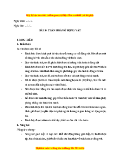 Giáo án Tuần hoàn ở động vật Sinh học 11 Chân trời sáng tạo