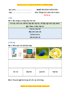 Bài tập cuối tuần Tiếng việt lớp 1 Tuần 12 Kết nối tri thức (có lời giải)