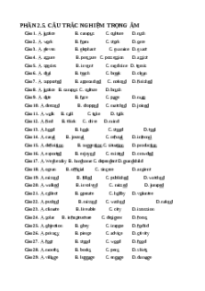 (Ôn thi Viên chức Mầm non) 200 câu trắc nghiệm trọng âm tiếng Anh