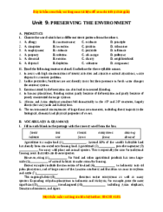 Bài tập Unit 9: Preserving the environment Tiếng Anh 10 chương trình thí điểm