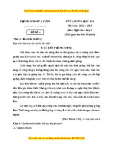 Đề thi giữa học kì 1 Ngữ Văn 7 Chân trời sáng tạo (Đề 4)