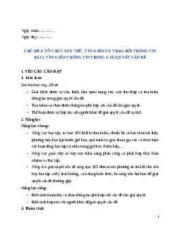 Giáo án Bài 3: Tìm kiếm thông tin trong giải quyết vấn đề Tin học lớp 5 Kết nối tri thức