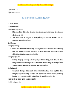 Giáo án GDQP 11 Bài 8 (Cánh diều): Lợi dụng địa hình, địa vật