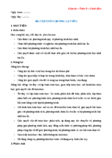 Giáo án Bài tập cuối chương 1 Toán 9 Cánh diều