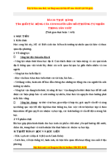 Giáo án Bài 26 Địa lí 6 Cánh diều (2024): Thực hành Tìm hiểu tác động của con người lên môi trường tự nhiên trong sản xuất