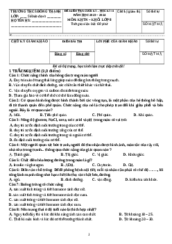 Đề thi cuối kì 2 KHTN (nối tiếp) 8 Kết nối tri thức trường THCS Đông Thạnh - TP Hồ Chí Minh