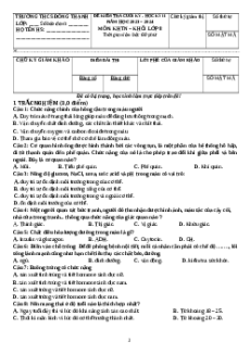 Đề thi cuối kì 2 KHTN (nối tiếp) 8 Kết nối tri thức trường THCS Đông Thạnh - TP Hồ Chí Minh