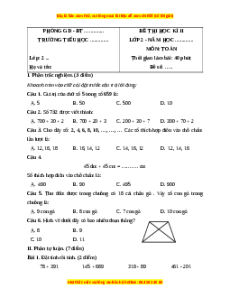 Đề thi cuối kì 2 Toán lớp 2 Cánh diều (Đề 14)