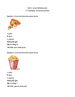 Bài tập trắc nghiệm Tiếng Anh lớp 2 Global success có đáp án