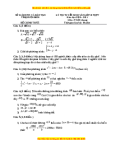 Đề thi vào 10 môn Toán tỉnh Điện Biên (Hệ không chuyên) năm 2021