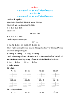 Bài tập cuối tuần Toán 4 Tuần 14 Cánh diều (có lời giải)