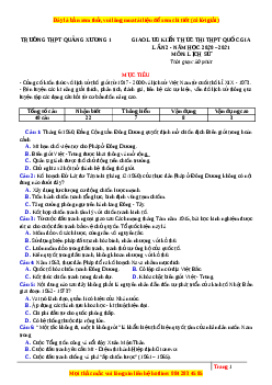 Đề thi thử Lịch Sử trường Quảng Xương lần 2 năm 2021