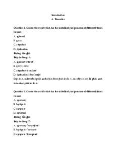 Bài tập trắc nghiệm Tiếng Anh 11 Friends global có đáp án