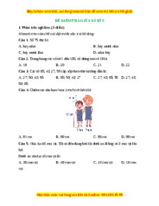 Đề thi giữa kì 2 Toán lớp 1 Kết nối tri thức - Đề 5