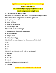 Đề thi GDCD 6 giữa kì 2 THCS Lương Thế Vinh - Đề 2 có đáp án