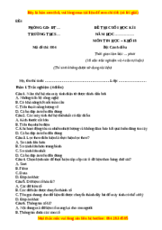 Đề thi cuối kì 1 Tin học 8 Cánh diều (Đề 4)