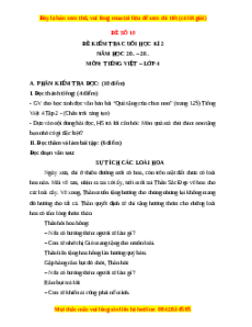 Đề thi cuối kì 2 Tiếng Việt lớp 4 Chân trời sáng tạo (Đề 10)