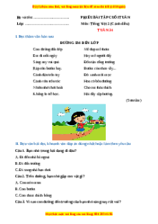 Bài tập cuối tuần Tiếng việt lớp 2 Tuần 34 Cánh diều (có lời giải)