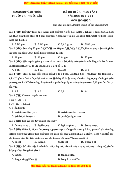 Đề thi thử Hóa Học trường Đội Cấn năm 2021