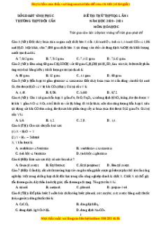 Đề thi thử Hóa Học trường Đội Cấn năm 2021