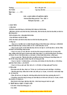 Giáo án Khái niệm về khối đa diện Toán 12 Hình học