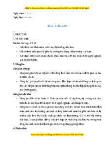 Giáo án Bài 4 KTPL 11 Cánh diều: Việc làm