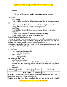 Giáo án Sự tạo ảnh trong máy ảnh Vật lí 9