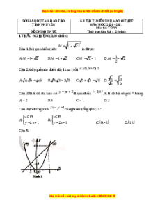 Đề thi vào 10 môn Toán tỉnh Phú Yên (Hệ không chuyên) năm 2021