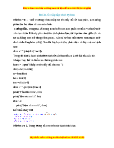 Lý thuyết Tin học 10 Kết nối tri thức Bài 32: Ôn tập lập trình Python