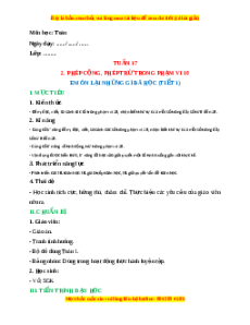 Giáo án Em ôn lại những gì đã học Toán lớp1 Cánh diều