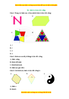 Trắc nghiệm Hình có tâm đối xứng Toán 6 Kết nối tri thức