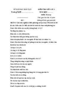 Đề thi giữa kì 1 Tin học 12 Chân trời sáng tạo 2024 (Đề 1)