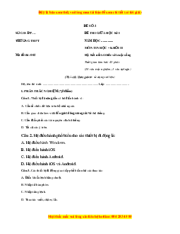 Đề thi giữa kì 1 Tin học 11 Kết nối tri thức (đề 2)