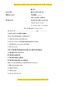 Đề thi giữa kì 1 Tin học 11 Kết nối tri thức (đề 2)