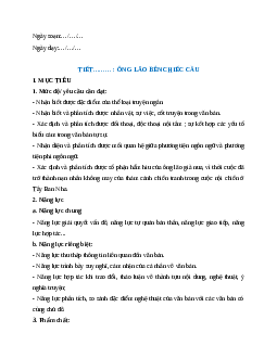 Giáo án Ông lão bên chiếc cầu Ngữ Văn 9 Cánh diều
