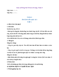 Giáo án Ôn tập giữa học kì 1 Tiếng Việt lớp 5 Chân trời sáng tạo