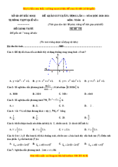 Đề thi thử Toán trường Quế Võ 1 năm 2021