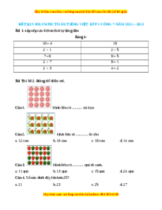 Đề thi Violympic Toán lớp 1 Vòng 7 có lời giải
