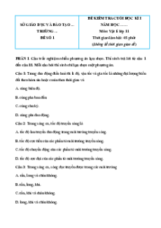 6 đề thi Vật lí 11 Cuối kì 1 Chân trời sáng tạo cấu trúc mới