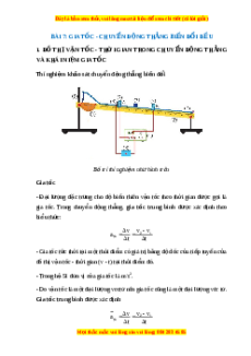 Lý thuyết Vật lý 10 Chân trời sáng tạo Bài 7: Gia tốc – Chuyển động thẳng biến đổi đều