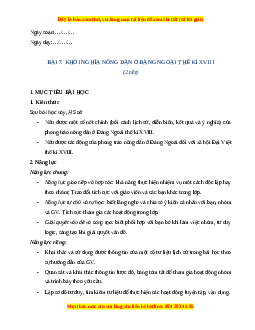 Giáo án Bài 7 Lịch sử 8 Kết nối tri thức (2024): Khởi nghĩa nông dân ở đàng ngoài thế kì XVIII